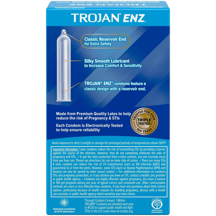 Trojan ENZ Premium Smooth Lubricated Condoms - 12 Count - Shop Home Med