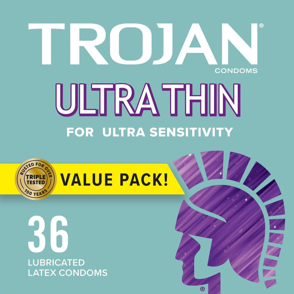 Trojan Ultra Thin Condoms For Ultra Sensitivity Lubricated - 36 Count Value Pack