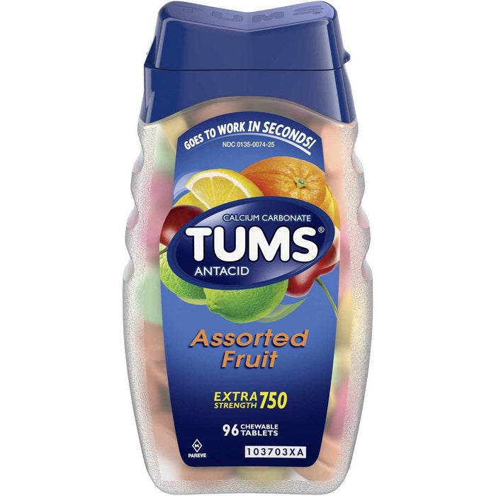 TUMS Antacid Chewable Tablets Assorted Fruit - 96 Count - Shop Home Med