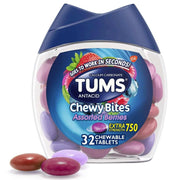 TUMS Antacid Chewy Bites Heartburn Relief Chewable Tablets Berry - 32 Count - Shop Home Med