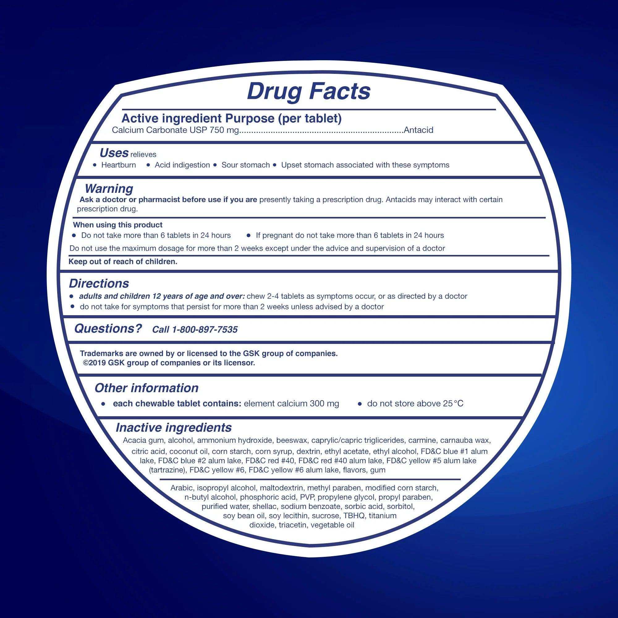 TUMS Antacid Chewy Bites Heartburn Relief Chewable Tablets Berry - 32 Count - Shop Home Med