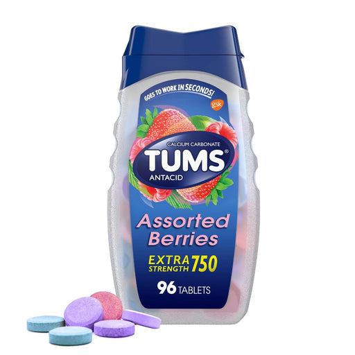 TUMS Extra Strength 750 Assorted Berries Chewable Antacid Tablets - 96 Ct - Shop Home Med