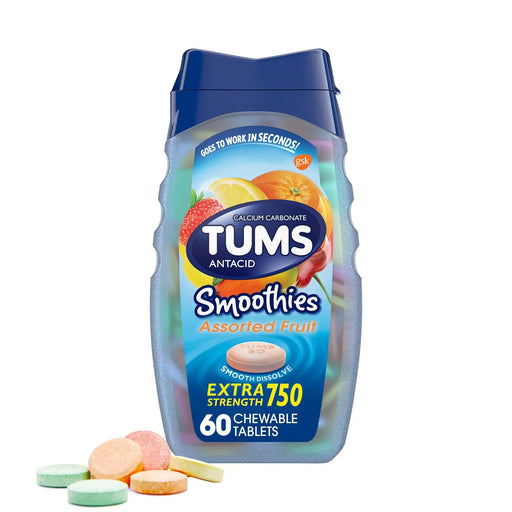 TUMS Smoothies Assorted Fruit Extra Strength Antacids - 60 Ct - Shop Home Med
