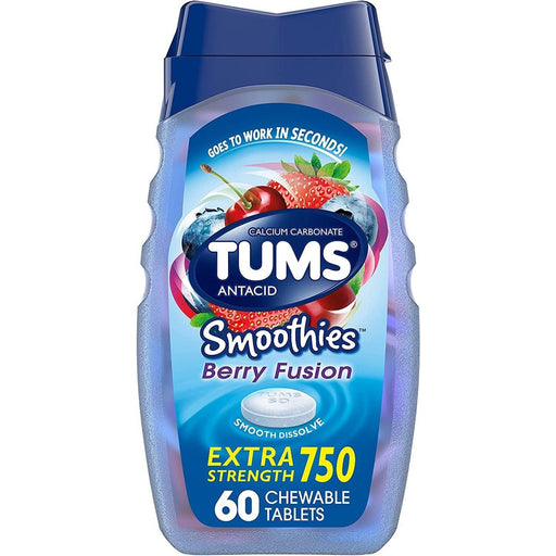 TUMS Smoothies Tablets Berry Fusion - 60 Tablets - Shop Home Med