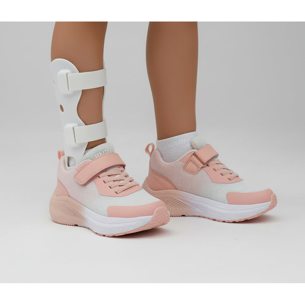 DrD Kids Footwear Turbo Pink Sneaker Ankle-Foot Orthosis and Orthopedic Friendly