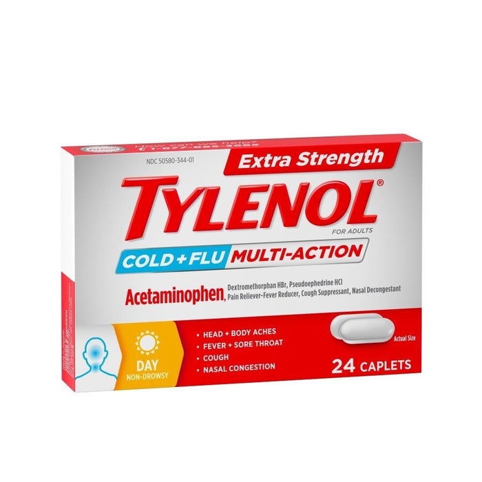 Tylenol Extra Strength Cold+Flu Multi-Action Daytime Caplets - 24ct - Shop Home Med