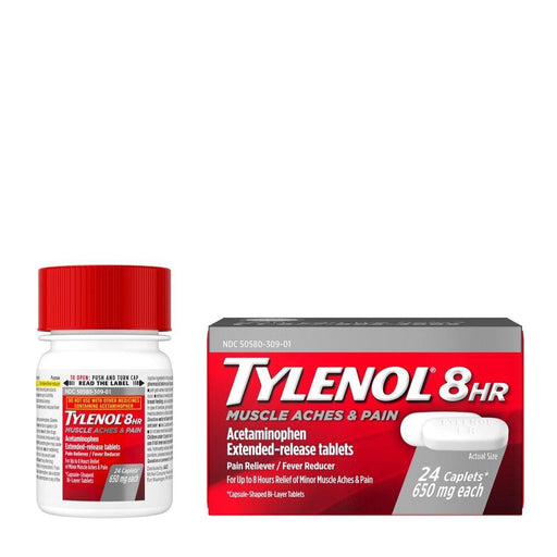 Tylenol 8 Hour Muscle Aches & Pain Acetaminophen Tablets - 24 Count - Shop Home Med