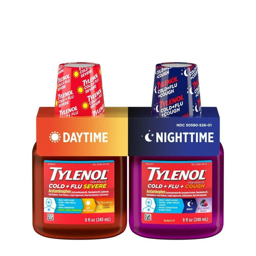 Tylenol Cold + Flu+ Cough Night Wild Berry Liquid - 8 fl oz. - Shop Home Med