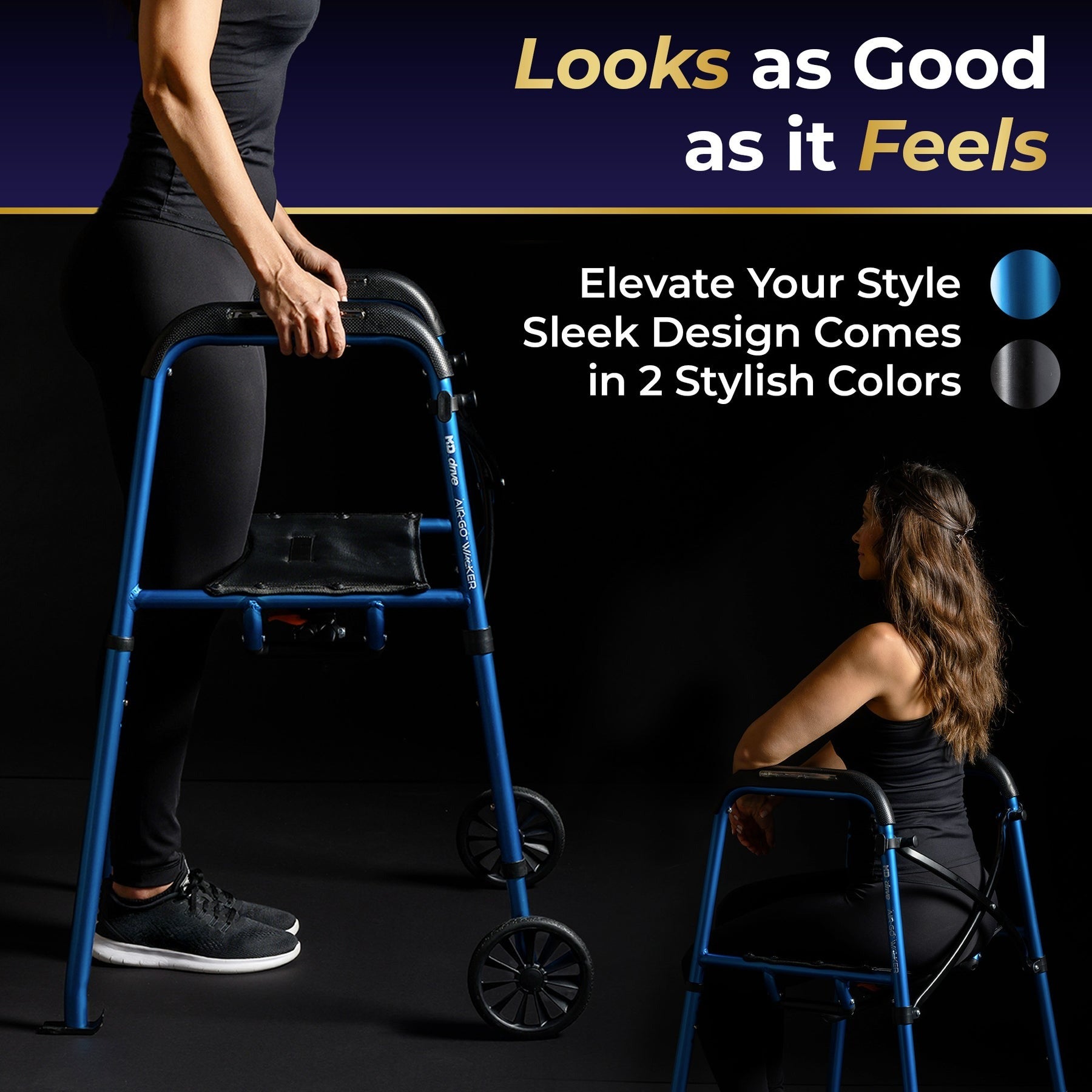 MD by Drive Air-Go Easy Grip Walker