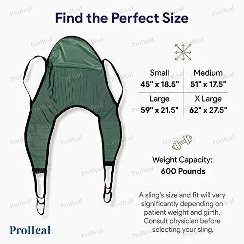ProHeal Universal Padded Lift U Sling with Head Support - Shop Home Med