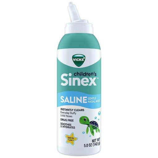 Vicks Children's Saline Nasal Spray, Drug Free Ultra Fine Mist with Hint of Aloe - Shop Home Med