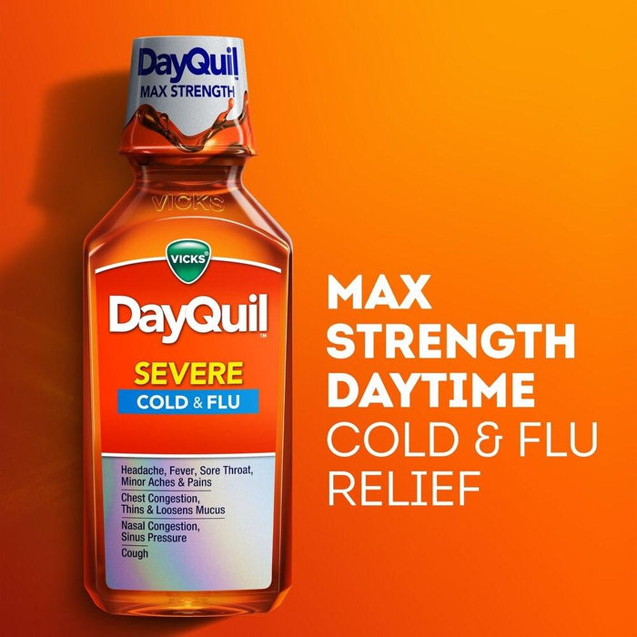 Vicks DayQuil Severe Cold & Flu Relief Liquid - 12 Oz - Shop Home Med