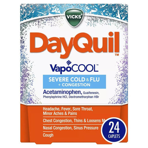 Vicks DayQuil Severe VapoCOOL Cold & Flu Medicine Caplets - 24ct - Shop Home Med