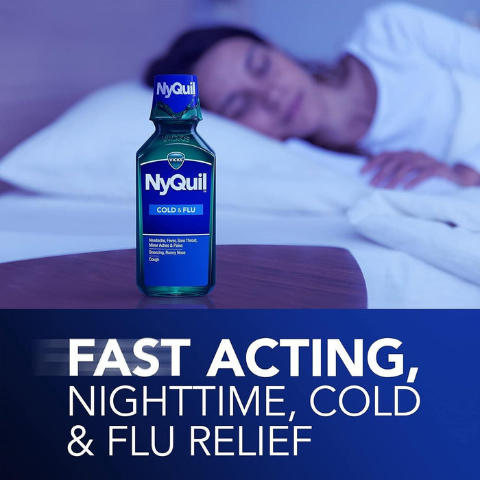 Vicks NyQuil Cold & Flu Medicine Liquid - 12 fl oz Twin-Pack - Shop Home Med