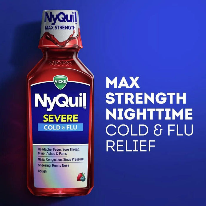 Vicks NyQuil Cold & Flu Medicine Liquid - Cherry - 8 fl oz - Shop Home Med