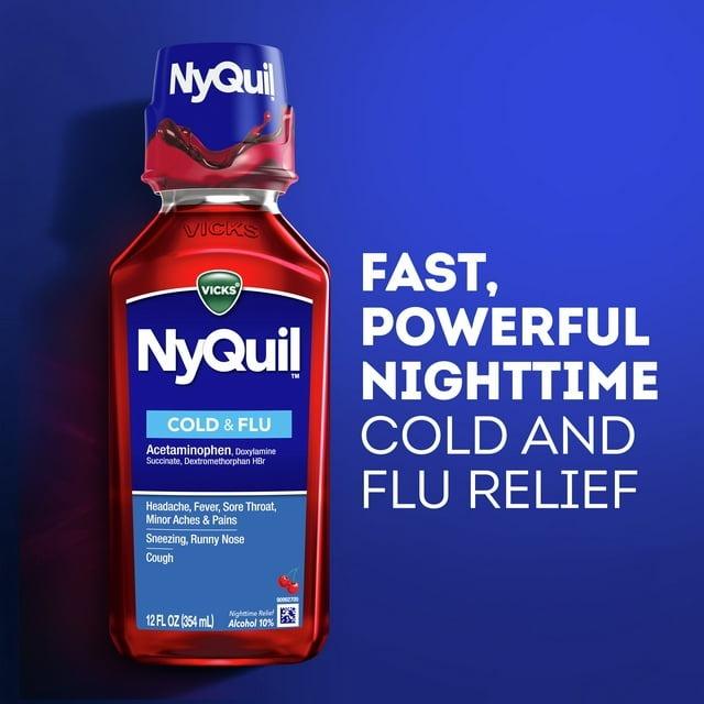 Vicks Nyquil Cold & Flu Relief Liquid Cherry - Twin-Pack - Shop Home Med