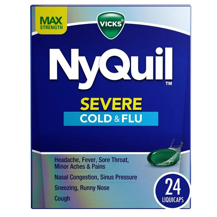 Vicks NyQuil Severe Cold & Flu Medicine Liquicaps - 24ct - Shop Home Med