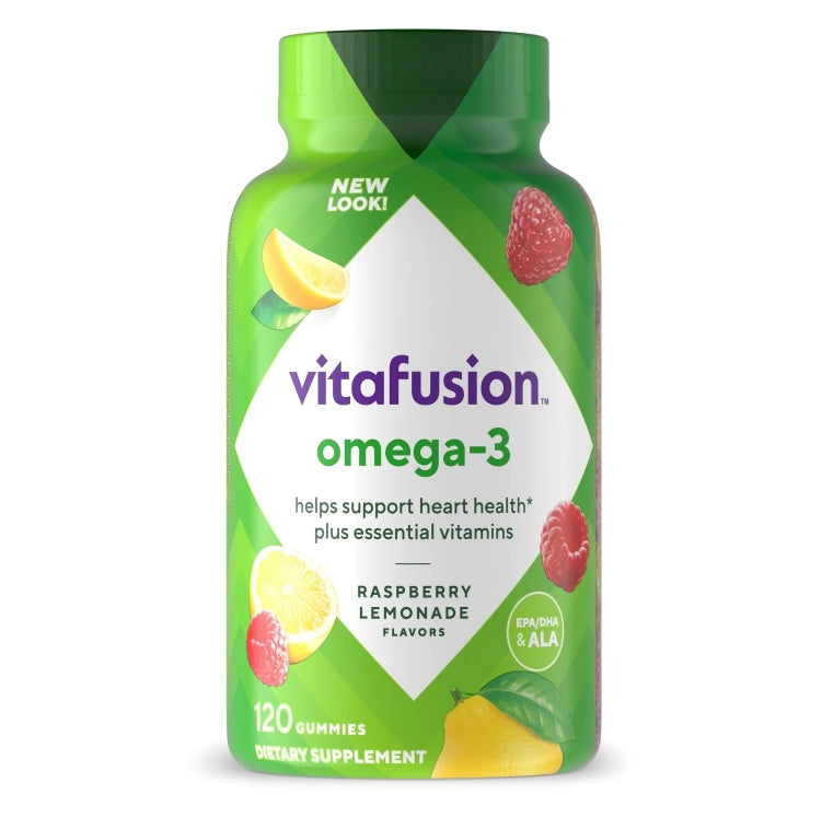 Gomitas Vitafusion Omega-3 con sabor a frutos rojos y limonada 