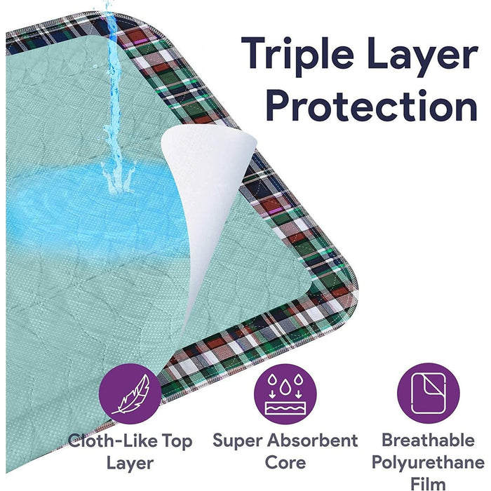Washable Bed Pads - Soft Tartan Leak Proof Chucks - 34x36 — Shop