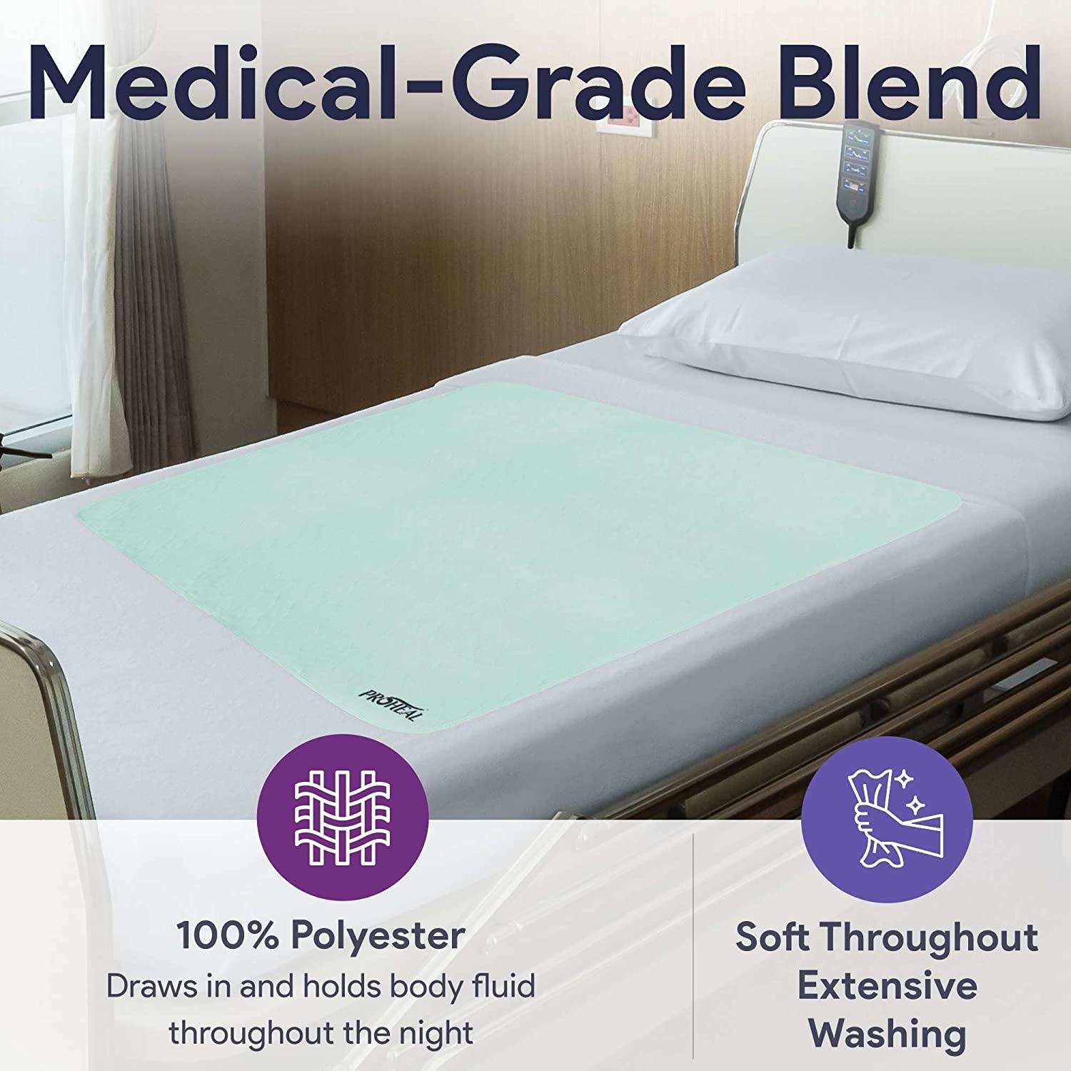 ProHeal Washable Bed Pads - Wicking And Absorbent Chucks - 34"x36" - Shop Home Med