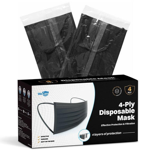 WeCare 4-ply Black Masks - Shop Home Med