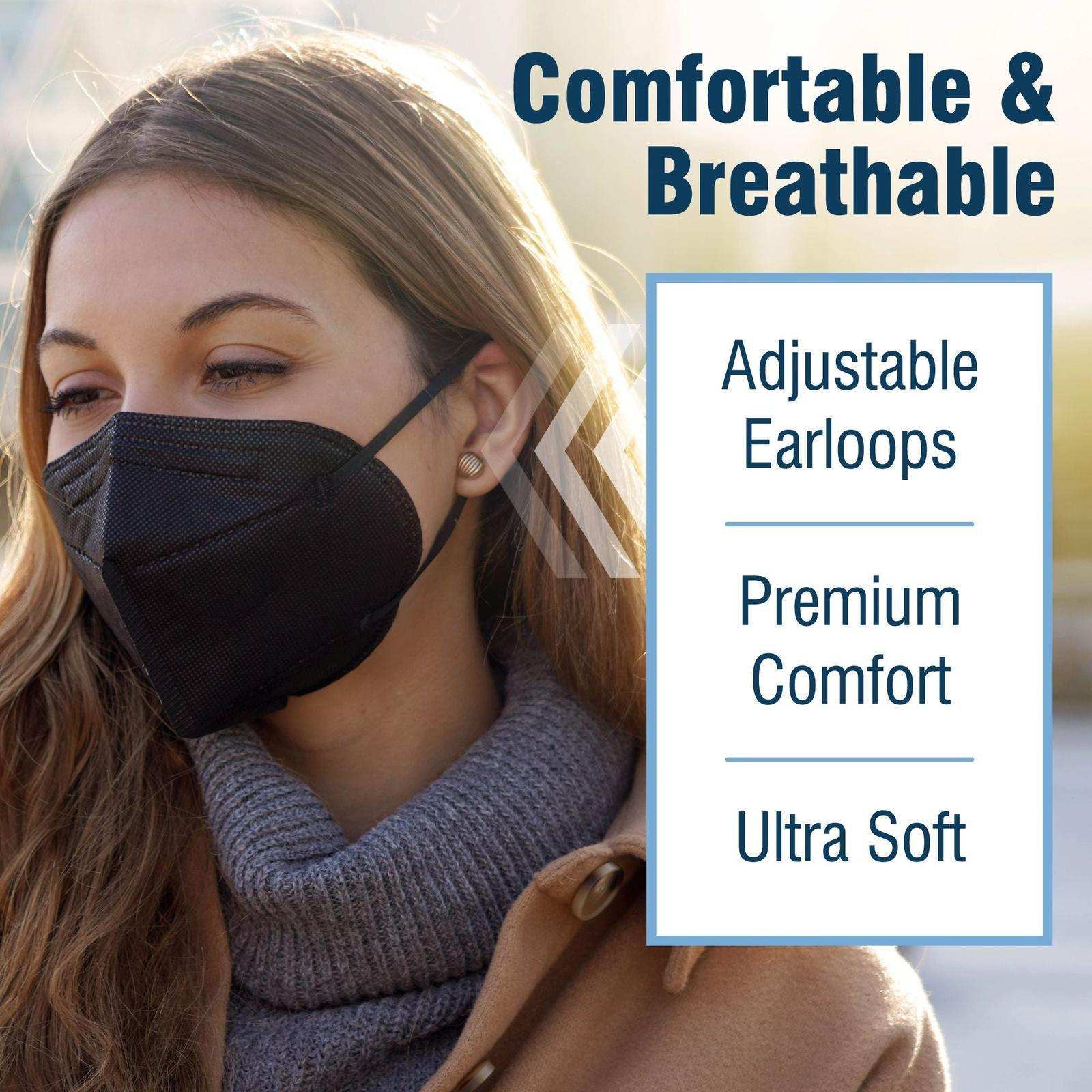 WeCare Black KN95 Protective Disposable Face Masks - 20 Pack (Individually Wrapped) - Shop Home Med