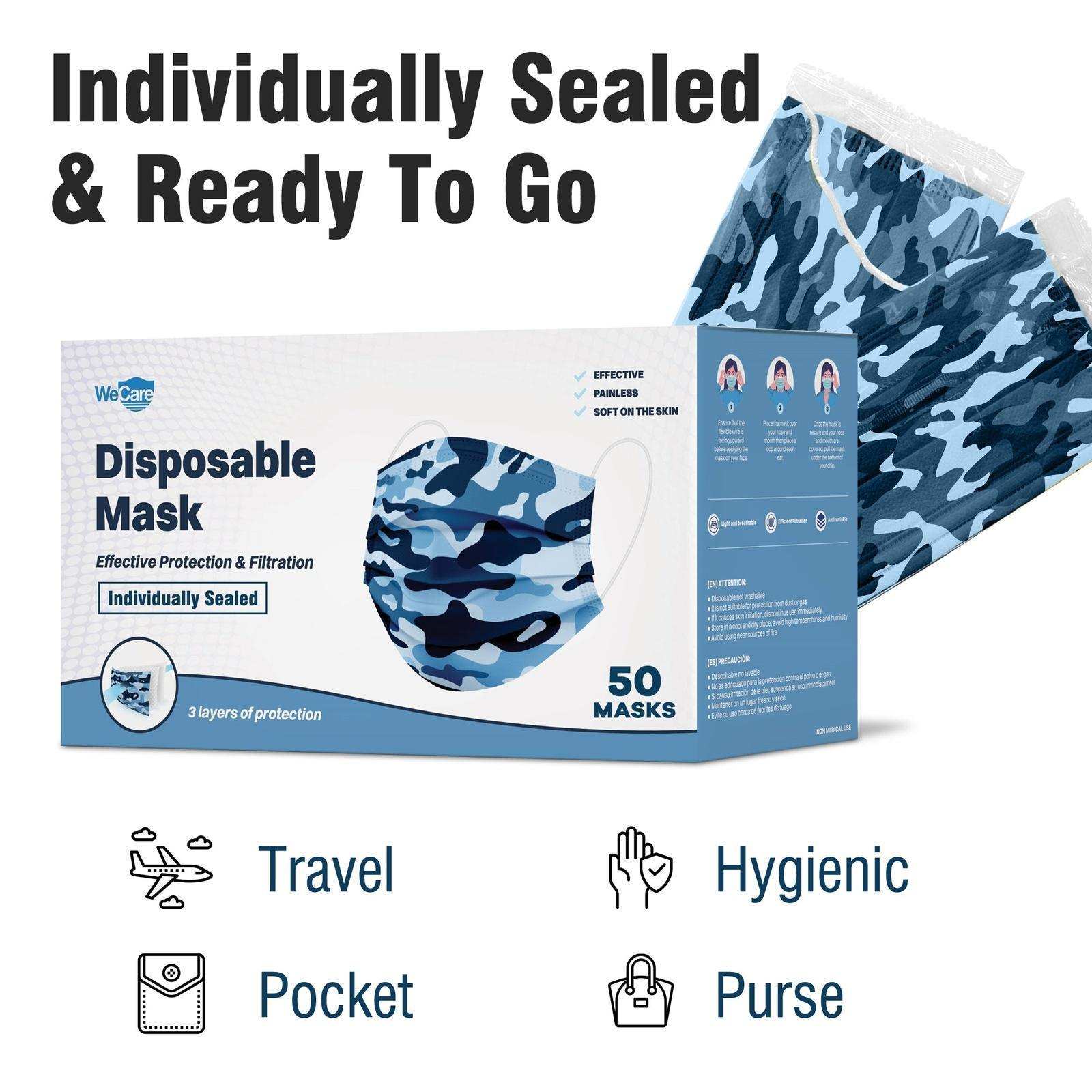 WeCare Blue Camo Masks - Shop Home Med