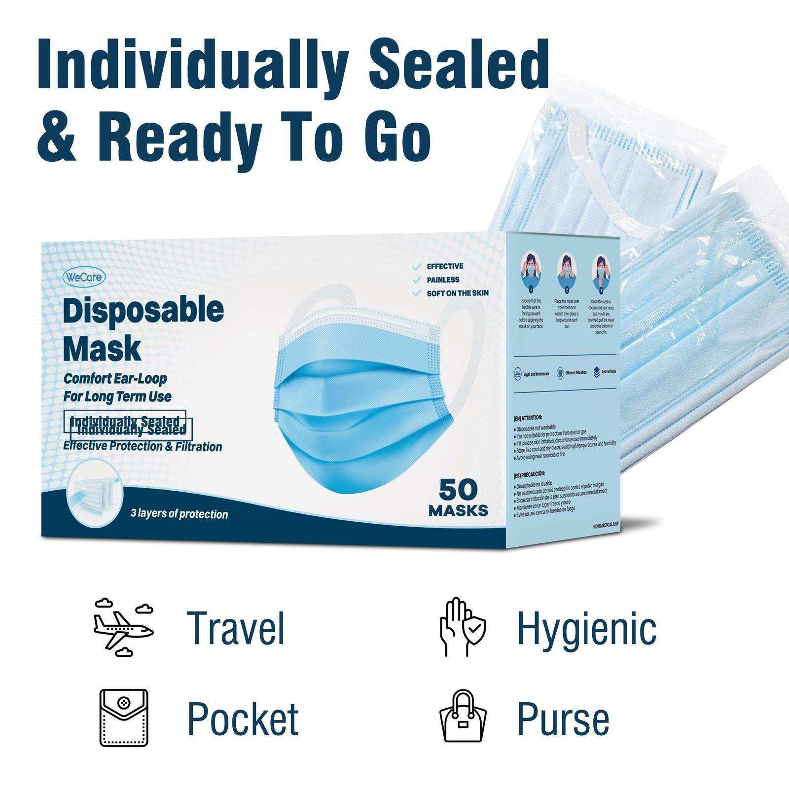 WeCare Blue Masks With Ultra Comfort Ear Loops - Shop Home Med