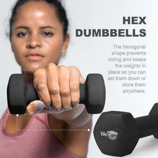 WeCare Fitness Hex Dumbbells Set of 2 - Shop Home Med