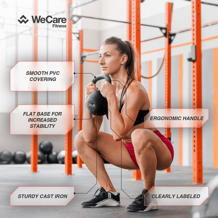 WeCare Fitness Kettlebell 15LB Cast Iron - Shop Home Med