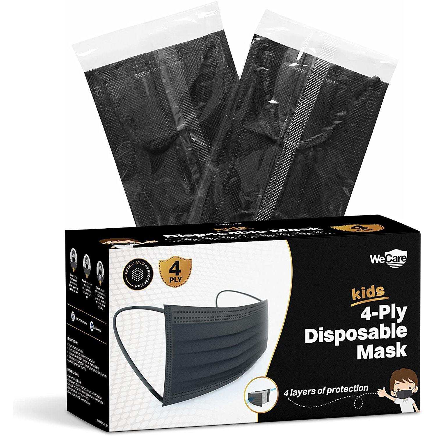 WeCare Kids 4-ply Black Masks - Shop Home Med