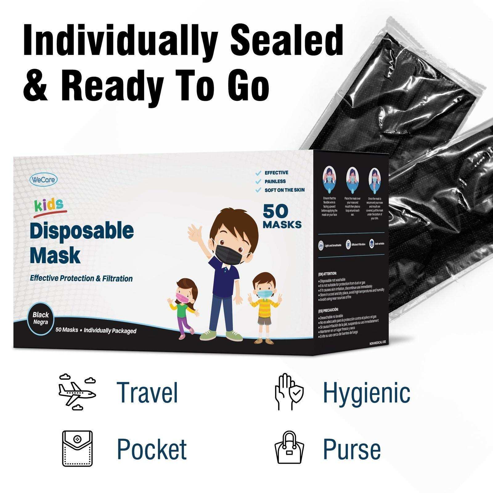 WeCare Kids Adorable Black Masks - Shop Home Med