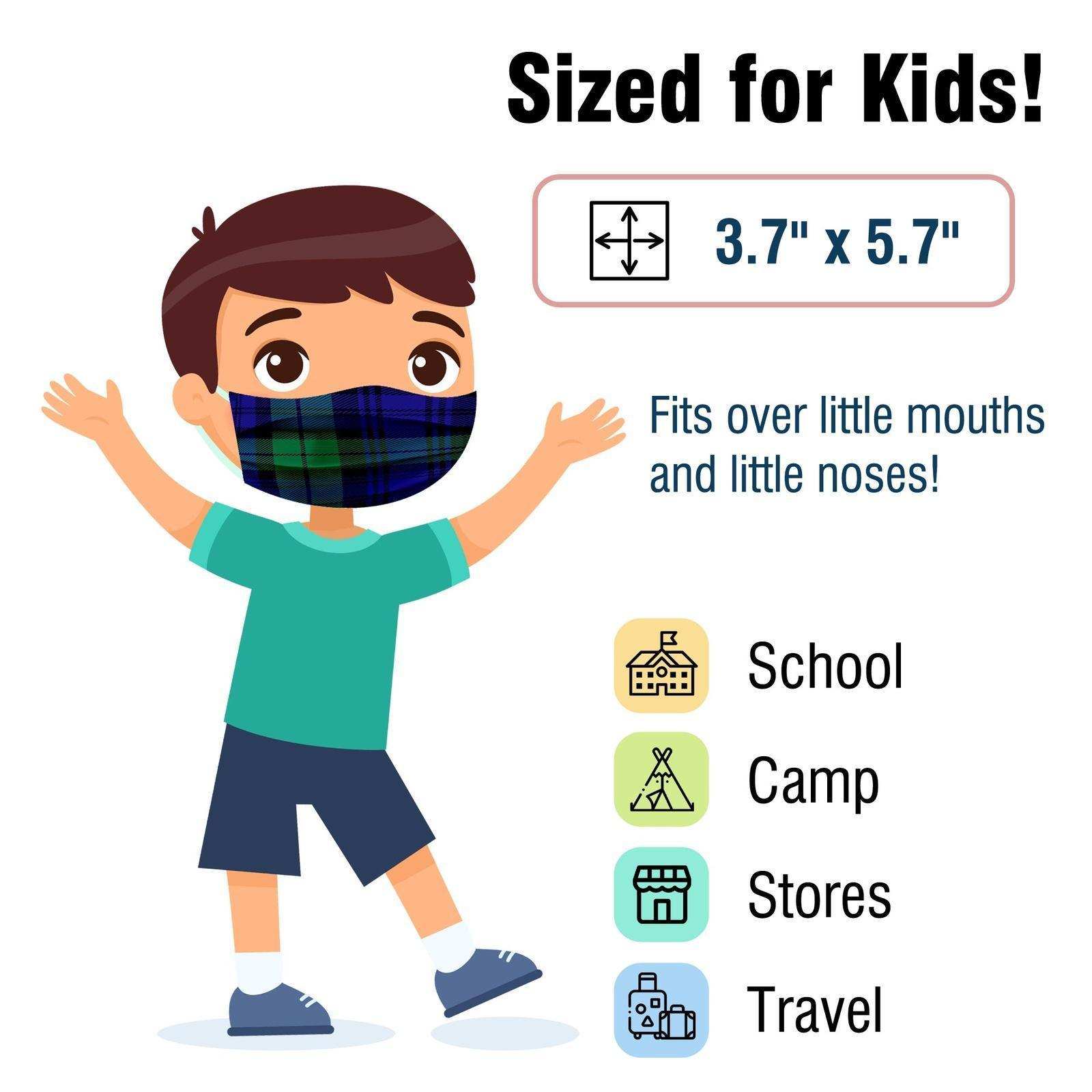 WeCare Kids Adorable Green Plaid Masks - Shop Home Med