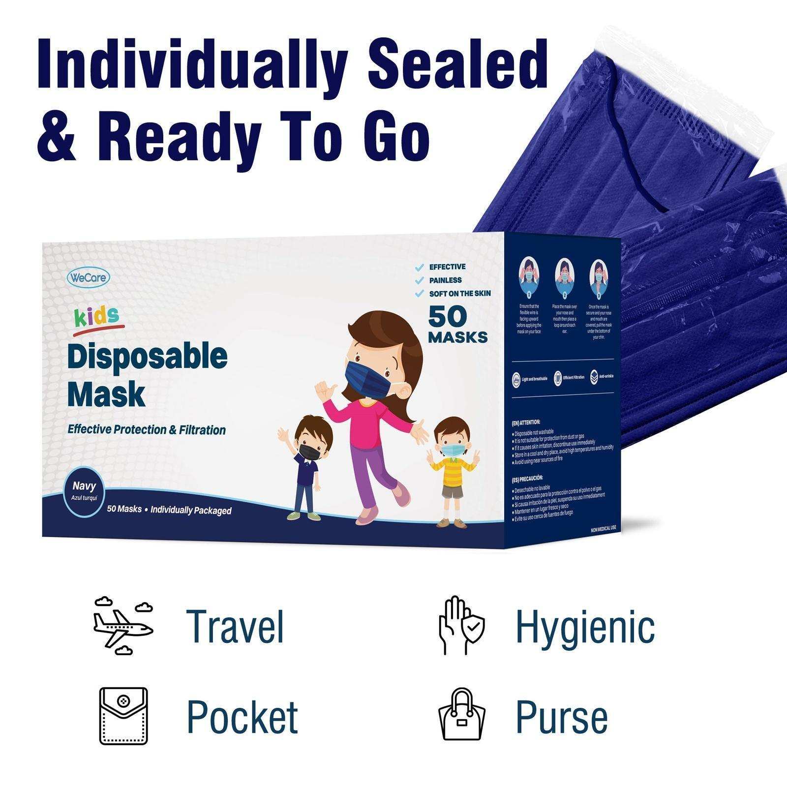 WeCare Kids Adorable Navy Blue Masks - Shop Home Med