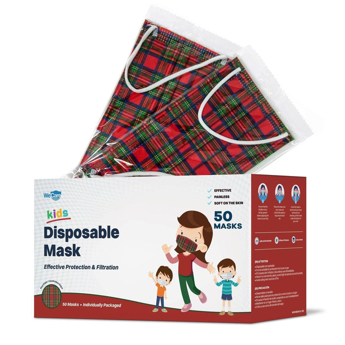 WeCare Kids Adorable Red Plaid Masks - Shop Home Med