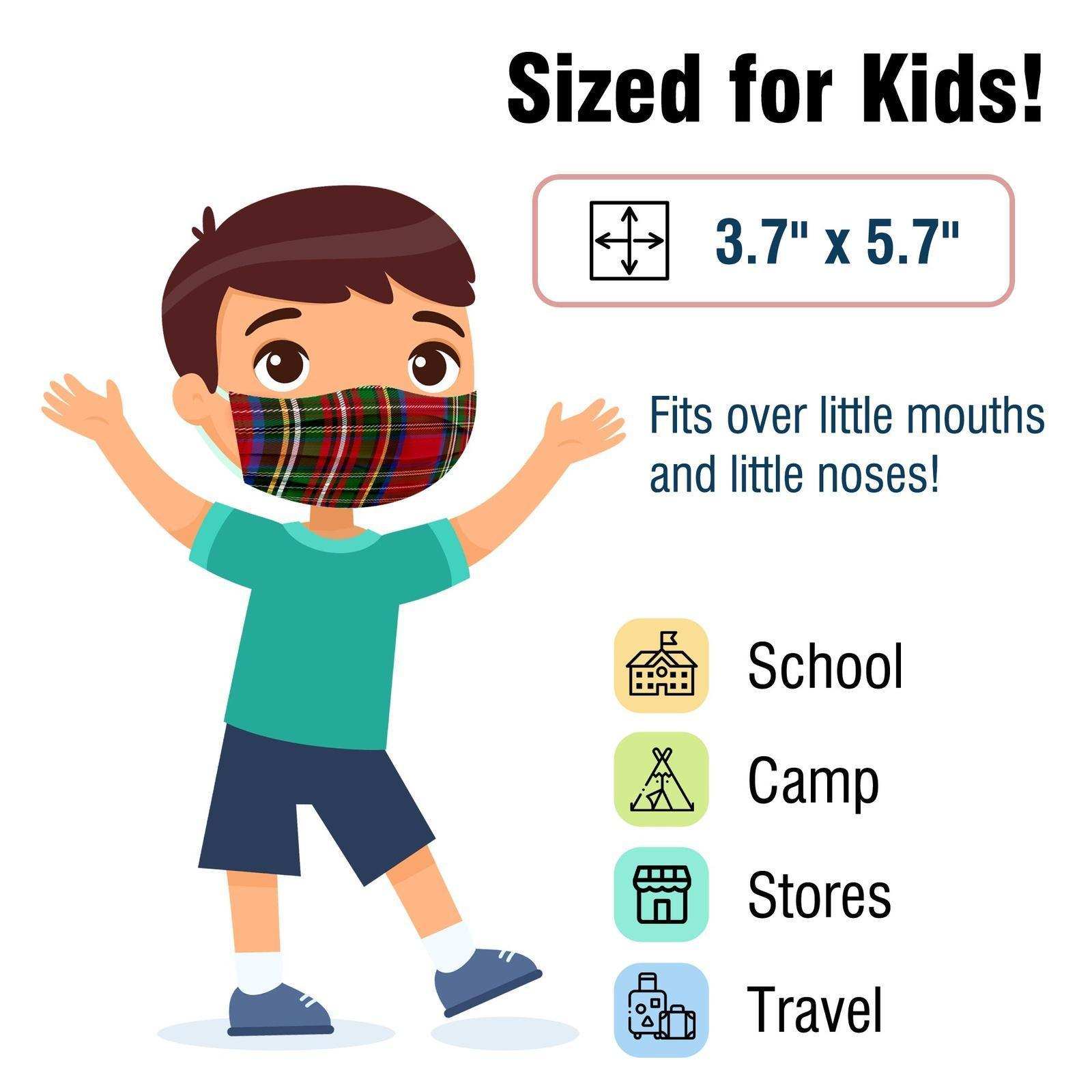 WeCare Kids Adorable Red Plaid Masks - Shop Home Med