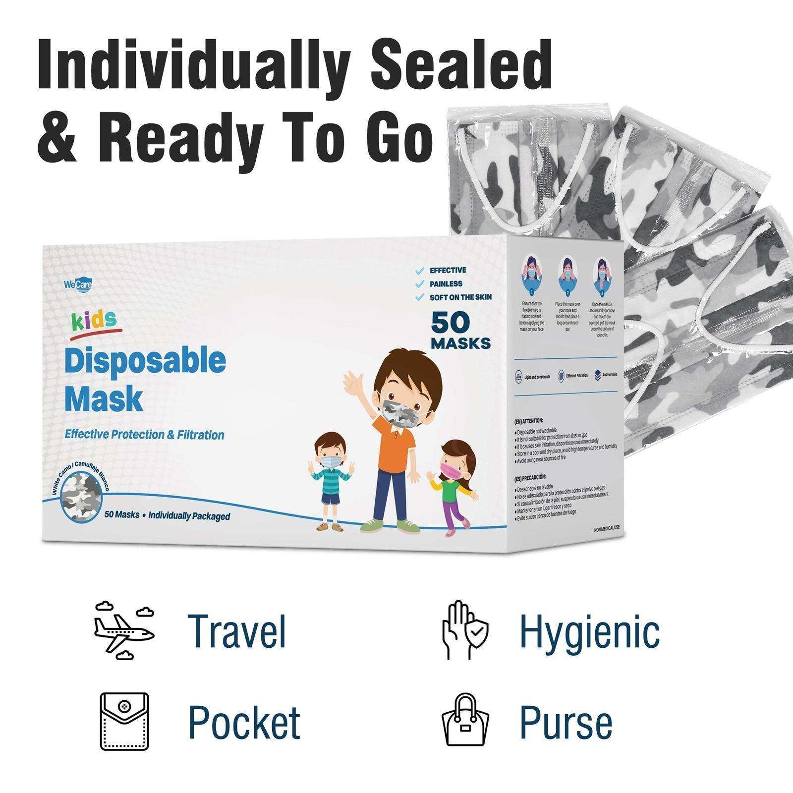 WeCare Kids Adorable White Camo Masks - Shop Home Med