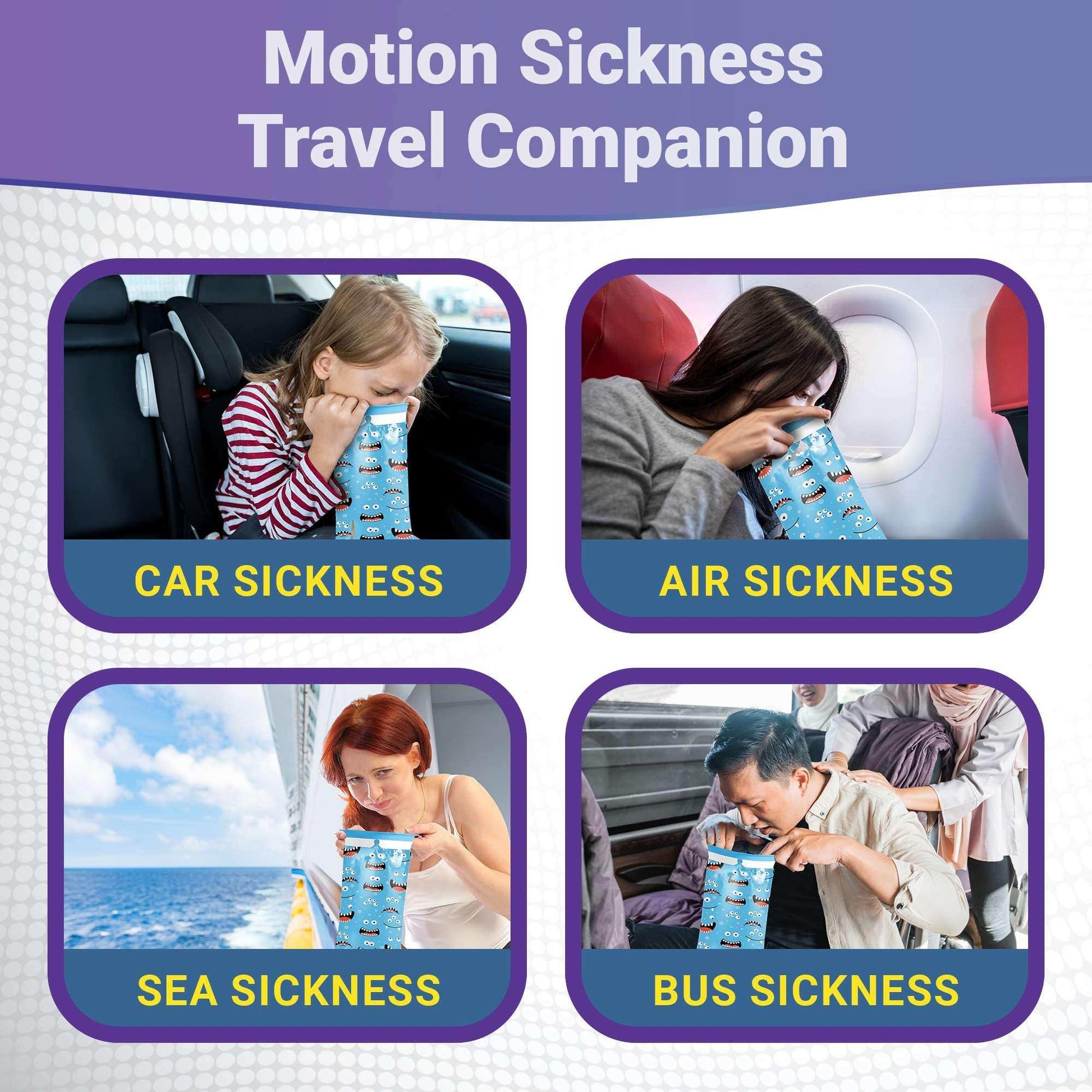 WeCare Kids Disposable Vomit Bags Monster - 5 Pack - Shop Home Med