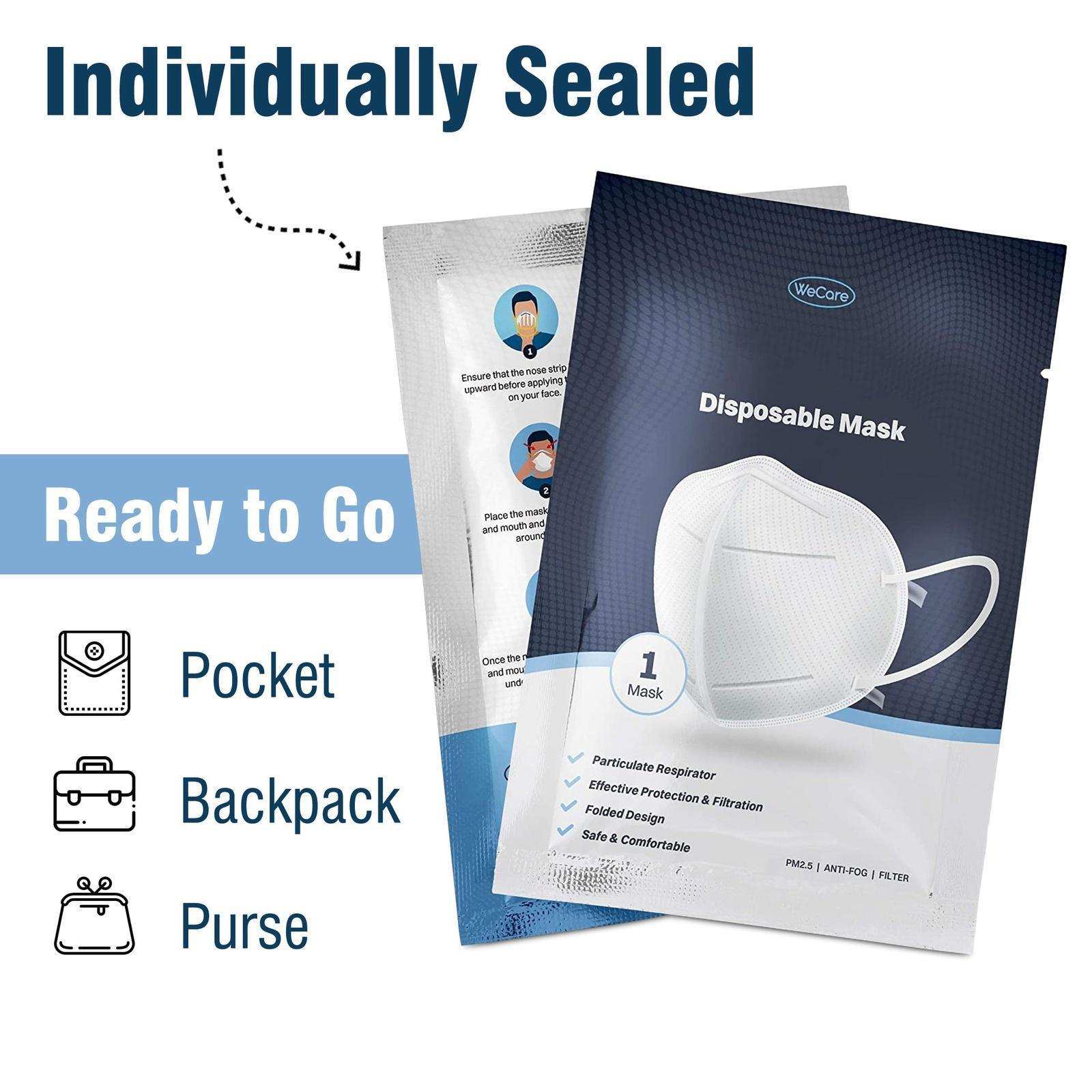 WeCare KN95 Protective Disposable Face Masks - 20 Pack (Individually Wrapped) - Shop Home Med