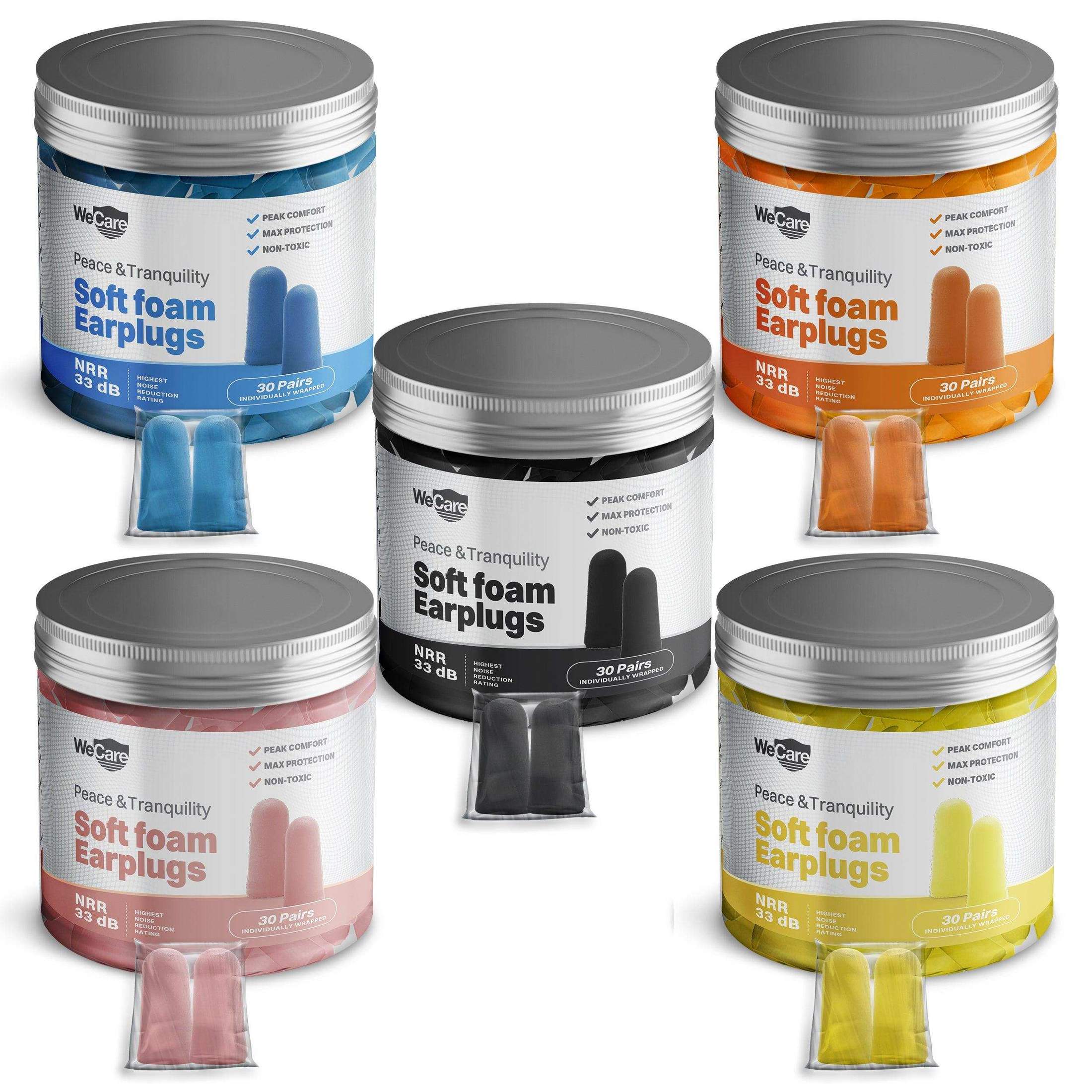 WeCare Soft Foam Earplugs - 30 Pairs - NRR 33dB - Shop Home Med