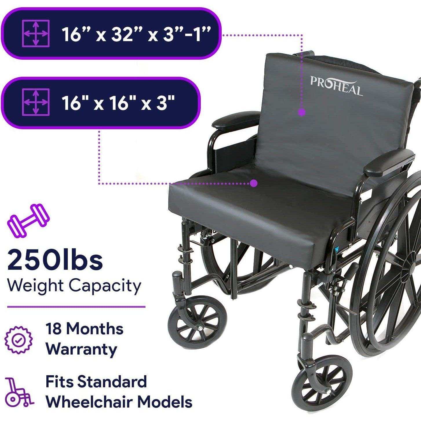 ProHeal Wheelchair Back And Lumbar Pillow Set - Shop Home Med