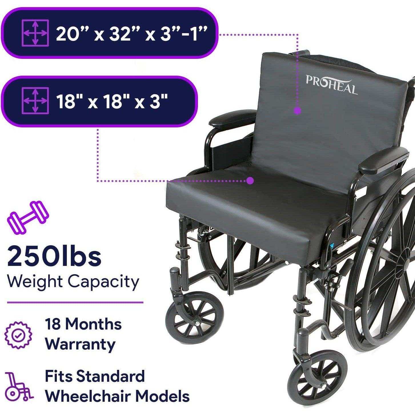 ProHeal Wheelchair Back And Lumbar Pillow Set - Shop Home Med