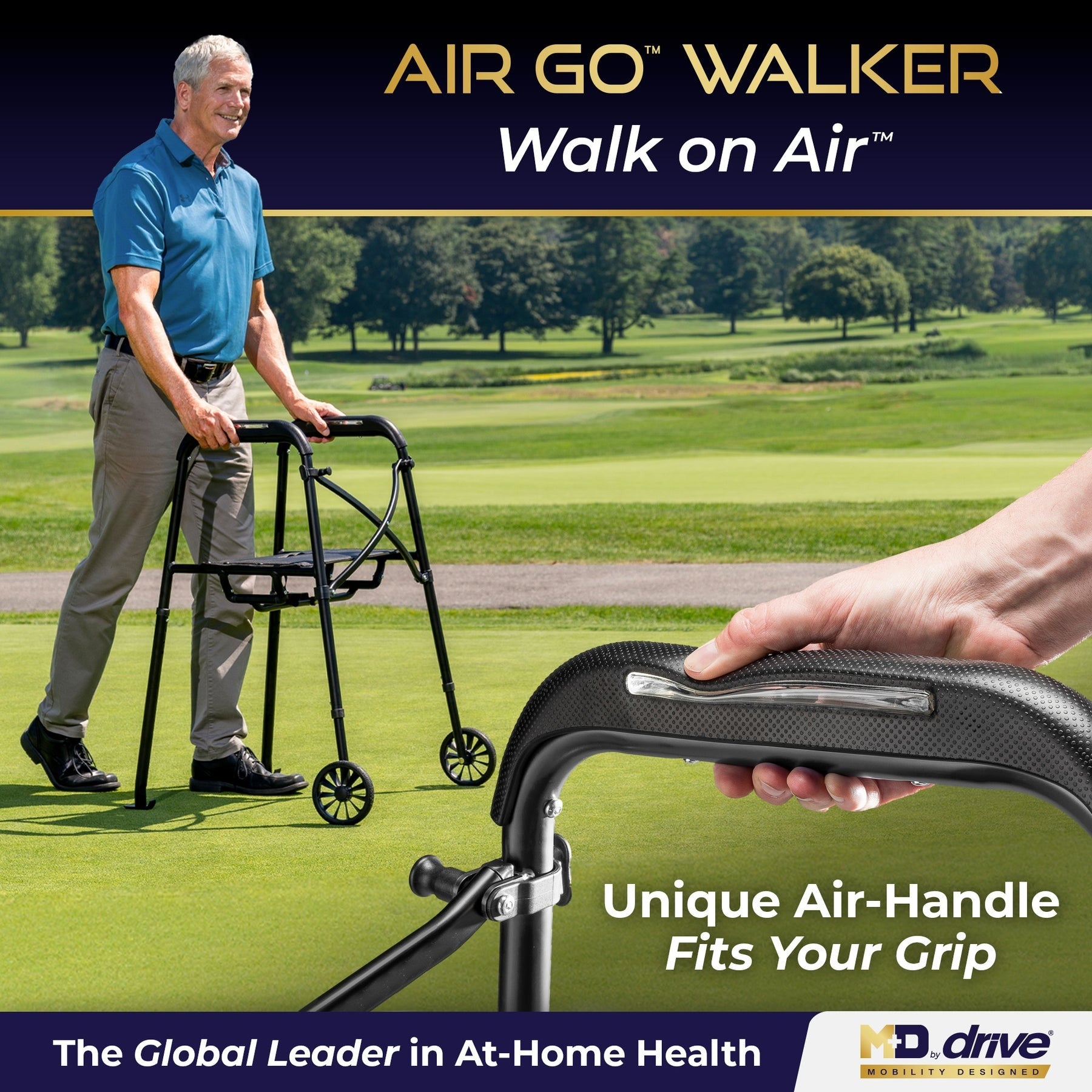 MD by Drive Air-Go Easy Grip Walker