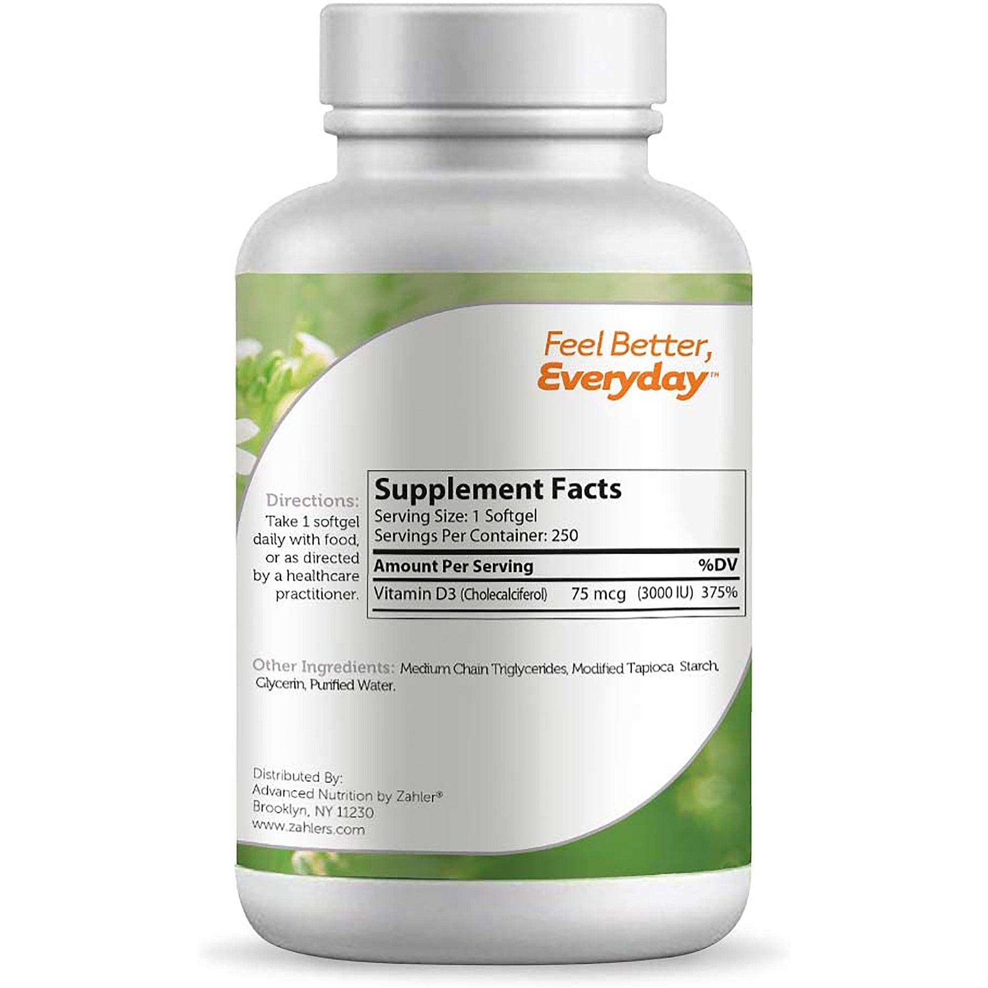 Zahler Vitamin D3 3000 IU - Shop Home Med