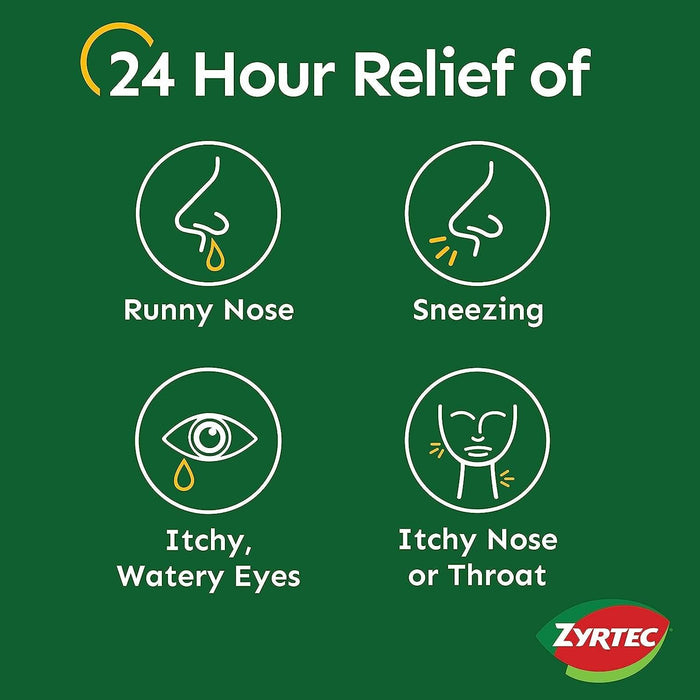 Zyrtec 24 Hour Allergy Relief Tablets, 10 mg Antihistamine with Cetirizine HCl, 5 ct - Shop Home Med