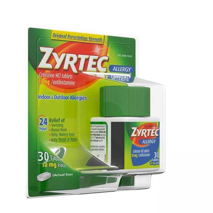 Zyrtec 24 Hour Allergy Relief Tablets - Cetirizine HCl - 30ct - Shop Home Med