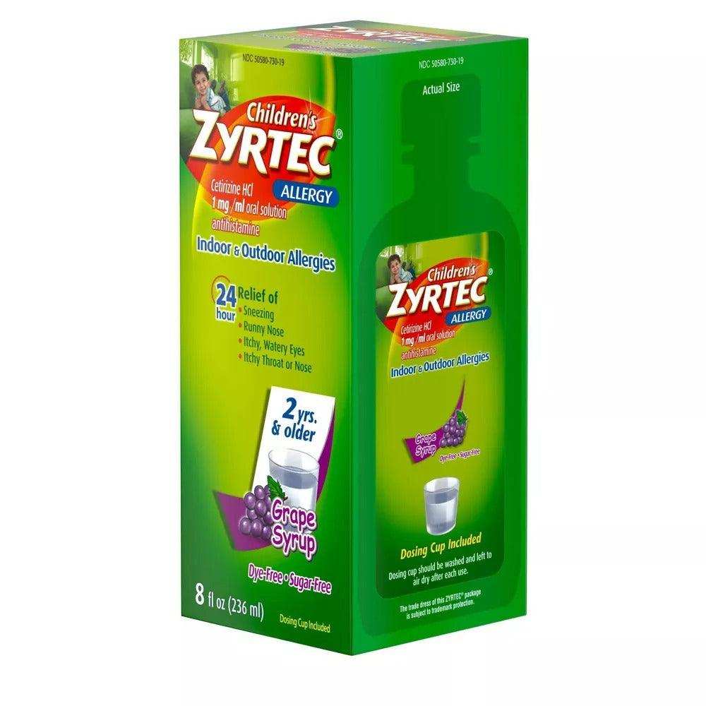 Zyrtec Children'S Allergy Grape Syrup 8 Oz - Syrup - Shop Home Med