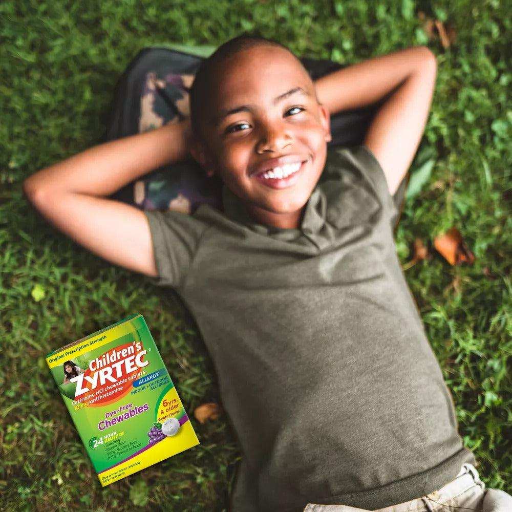 Zyrtec Children's Dye Free Cetirizine 10mg Chewables - Grape - 24ct - Shop Home Med