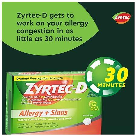 Zyrtec-D 12 Hour Allergy Medicine & Nasal Decongestant Tablets - Shop Home Med
