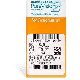 PureVision 2 HD For Astigmatism Contact Lenses Prescription - 6 Pack